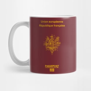 Vintage/Faded Style France Passport Design Mug